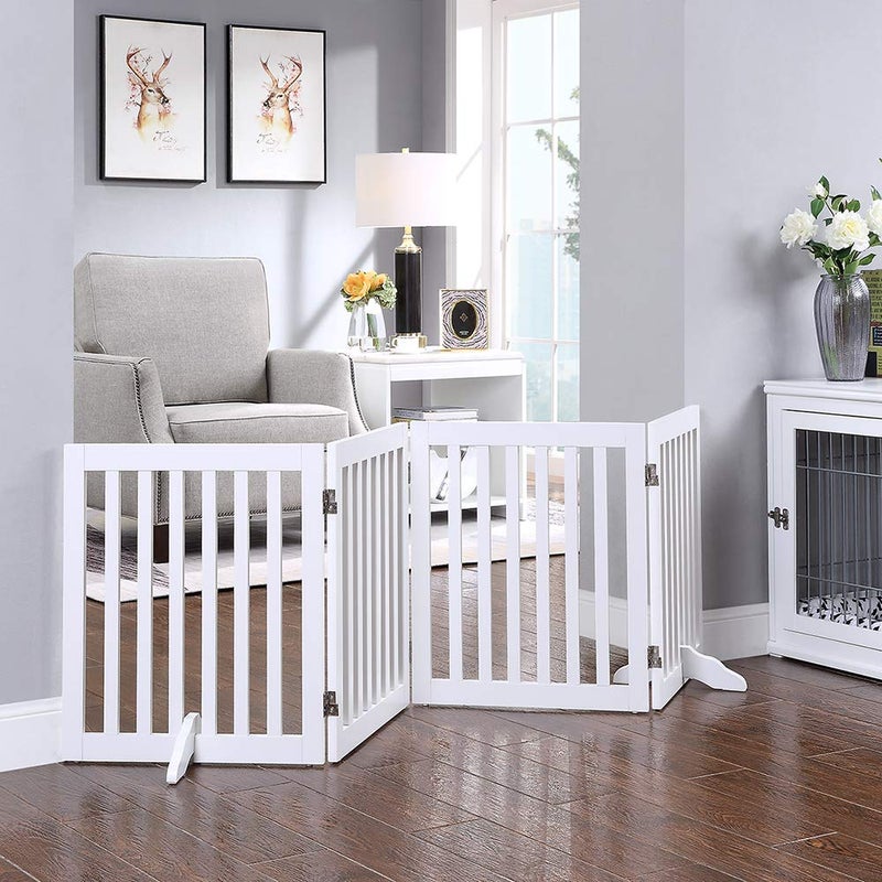 unipaws Support Feet for Wooden Pet Gate, Freestanding Dog Gate, Set of 2, Design for 0.71 inches Thickness Panel, White - Image 3